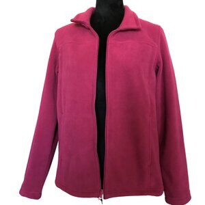 Natural Reflections Full Zip Fleece Jacket, NWT Zippered Pockets Raspberry (M)